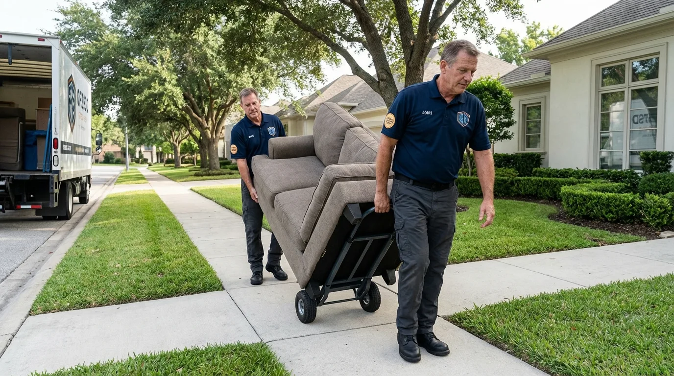 Local residential moving crew loading furniture in Franklin, WV